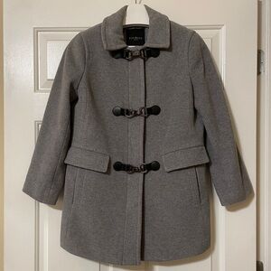 Talbots Coat Grey Wool Duffle Toggle Hooded Thinsulate Warm Women’s Petite 8P